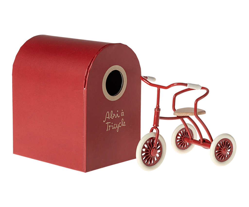 czerwony rowerek dla myszek maileg
