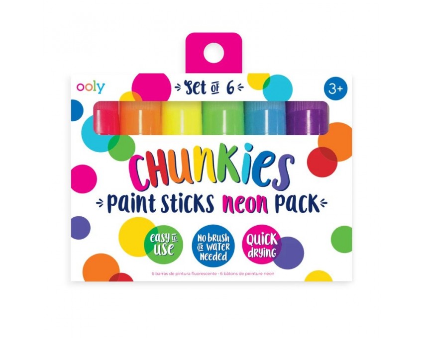 Ooly, Farba w Kredce 6 szt., Chunkies Paint Sticks - Neonowe