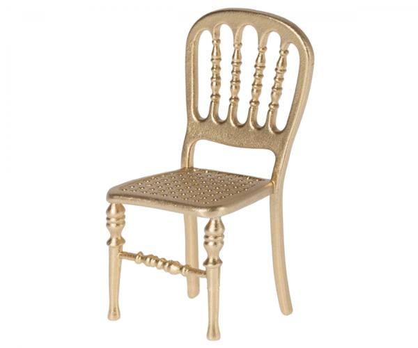 złote krzesło dla myszek maileg