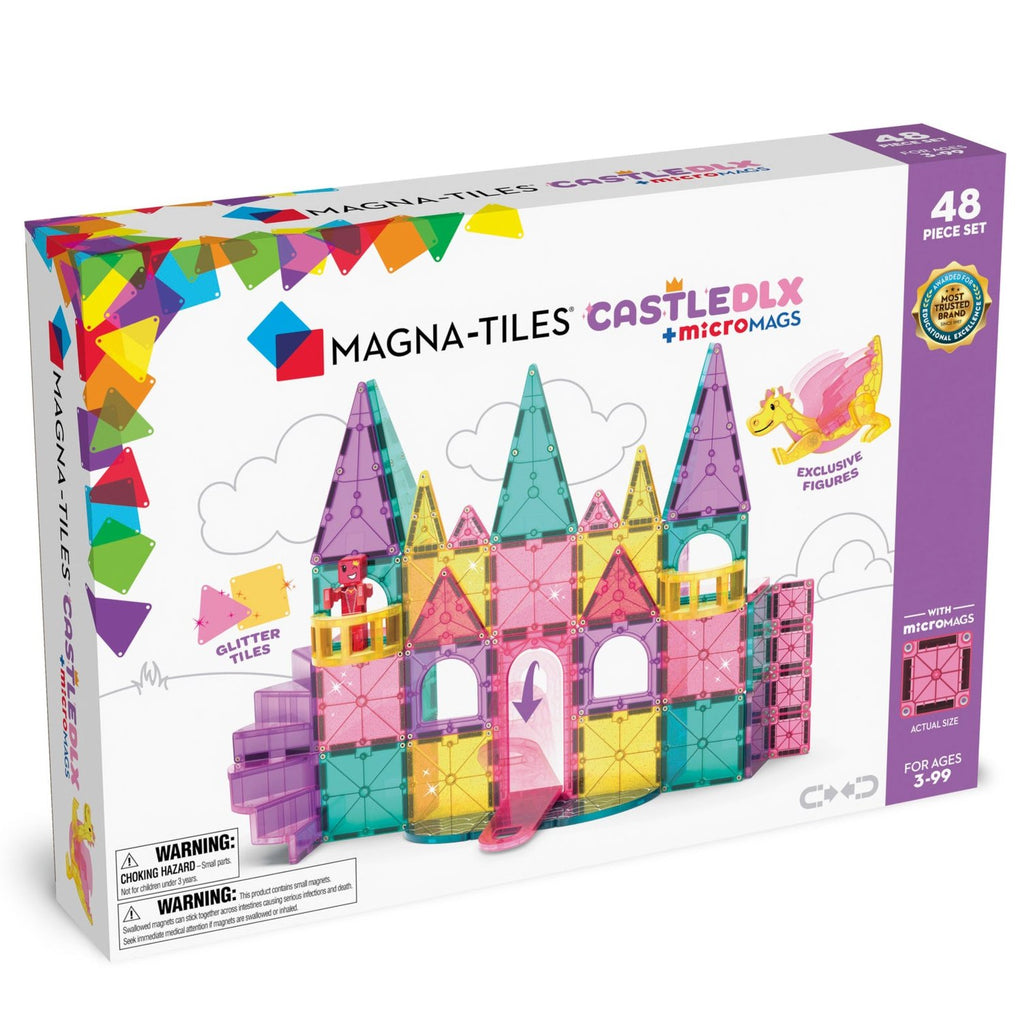 MAGNA-TILES  Klocki Magnetyczne Zamek DLX pastelowy brokatowy