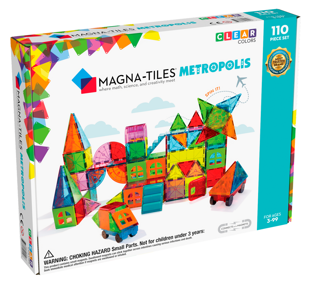 duży zestaw klocków magnetycznych miasto magna-tiles metropolis 110 eleementów